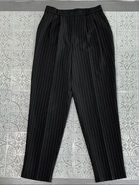 Bentley Arbuckle Vintage 90’s Black Pinstripe Straight-Leg Pants Size 14